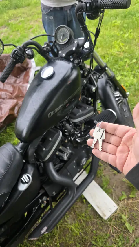 Replacement key made for a black cruiser motorcycle