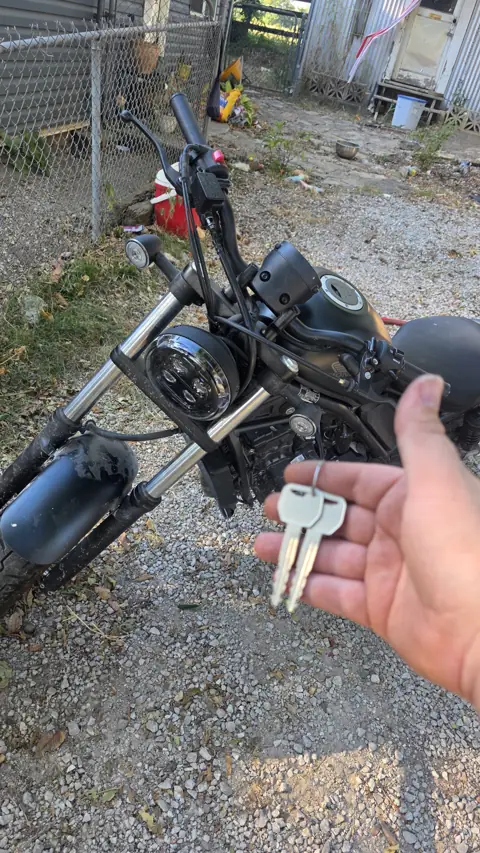 Two keys cut for a custom motorcycle