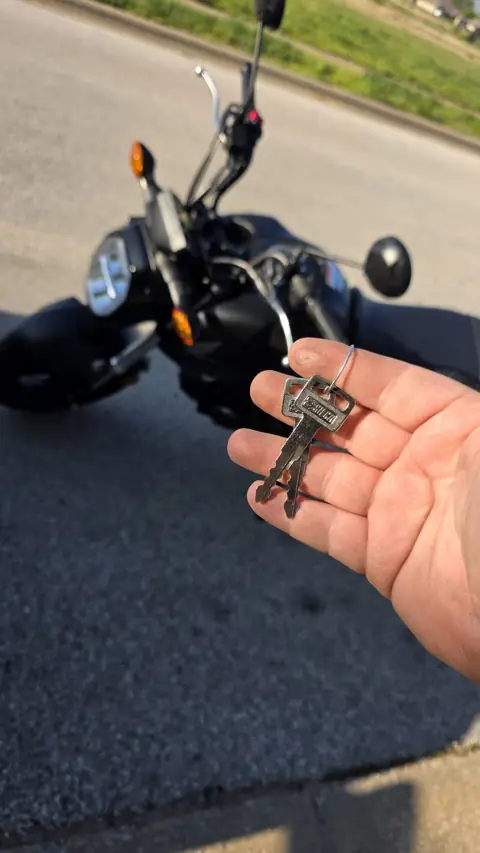 Pair of new keys cut for a small motorcycle
